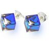 Stevige Blauwe Glaskristallen Kubus Oorstekers van Spark Jewelry Blauw female