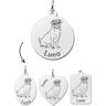 Names4ever Gepersonaliseerde Mopshond Hanger van Zilver + Naam Zilverkleurig other