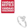 Zilveren Ring met Gekromd Uiteinde en Kleurloze Zirkonia / Maat 14,5