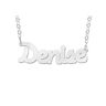 Names4ever Denise Stijl Zilveren Naamketting Zilverkleurig Figaro ketting 42cm