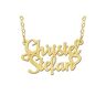 Names4ever Christel-Stefan Stijl Gouden Naamketting Goudkleurig Jasseron ketting 42cm female