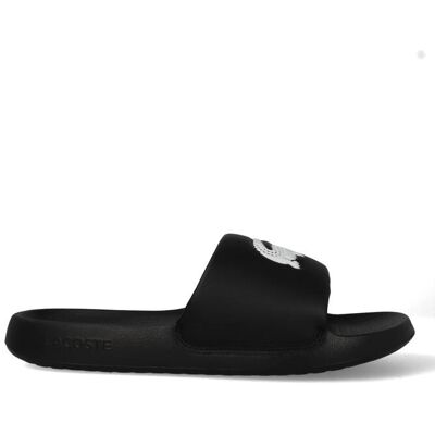 Lacoste Slippers Serve Slide 1.0 749CMA002131261-BLK/WHT Zwart / Wit-43 maat 43 Lacoste Slippers Serve Slide 1.0 749CMA002131261-BLK/WHT Zwart / Wit-43 maat 43