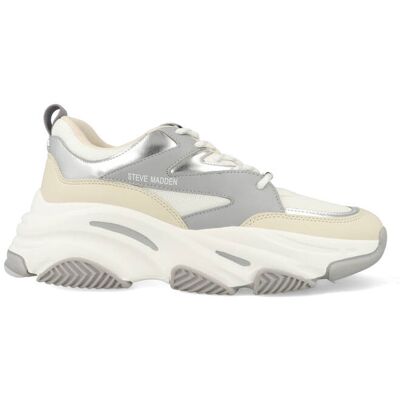 Steve Madden Progressive SM19000096-04005-04D Zilver / Wit-40 maat 40 Steve Madden Progressive SM19000096-04005-04D Zilver / Wit-40 maat 40