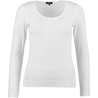 Enjoy Wit basis shirt met lange mouw dames Wit XL,M,L,XXL,S unisex Enjoy Wit basis shirt met lange mouw dames Wit XL,M,L,XXL,S unisex