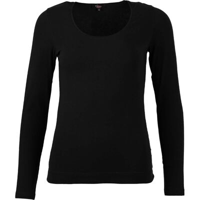 Enjoy Zwart basis shirt met lange mouw dames Zwart L,XXL,S,M,XL unisex Enjoy Zwart basis shirt met lange mouw dames Zwart L,XXL,S,M,XL unisex