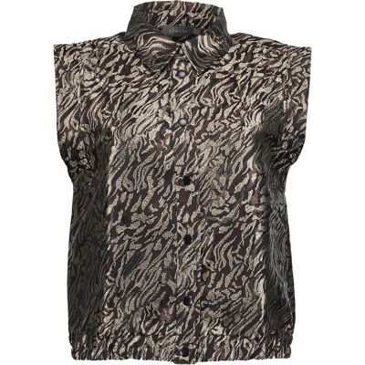 Geisha Gilet Animal Print Zwart dames Zwart M,XS,S,XL unisex Geisha Gilet Animal Print Zwart dames Zwart M,XS,S,XL unisex