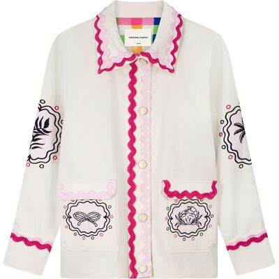 Fabienne Chapot Jas Melodie Embro Wit dames Wit 40,38,36 unisex Fabienne Chapot Jas Melodie Embro Wit dames Wit 40,38,36 unisex