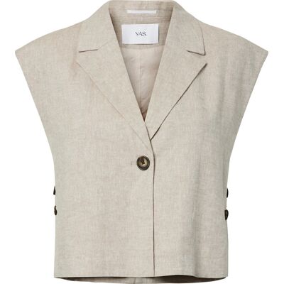 Y.A.S. Gilet Usuma Kort Beige dames Beige 38,42 unisex Y.A.S. Gilet Usuma Kort Beige dames Beige 38,42 unisex