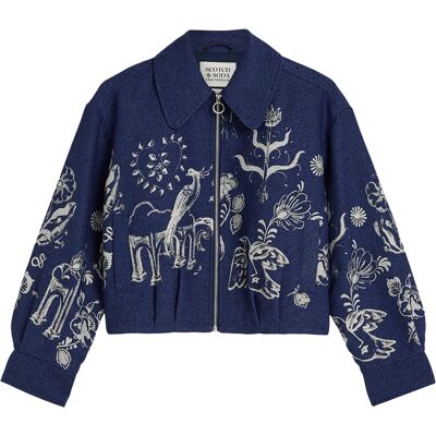 Scotch & Soda Jas Jacquard Navy dames Navy XL,M,L,XS,S unisex Scotch & Soda Jas Jacquard Navy dames Navy XL,M,L,XS,S unisex