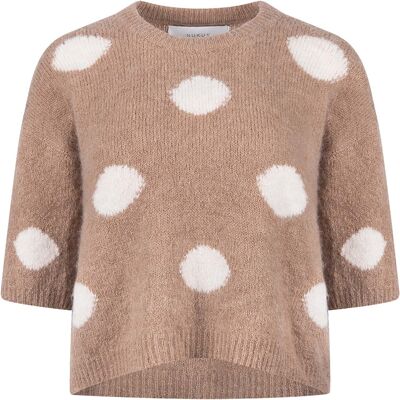 Nukus Trui Lara Pullover Dots Taupe dames Taupe L,S,XL,M unisex Nukus Trui Lara Pullover Dots Taupe dames Taupe L,S,XL,M unisex