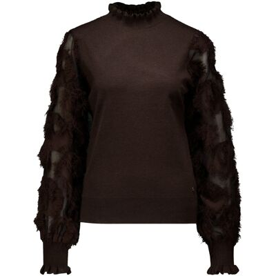 Rino & Pelle Trui Gebreide Janique With Fancy Long Sleeves Bruin dames Bruin XL,S,M,XXL,L unisex Rino & Pelle Trui Gebreide Janique With Fancy Long Sleeves Bruin dames Bruin XL,S,M,XXL,L unisex