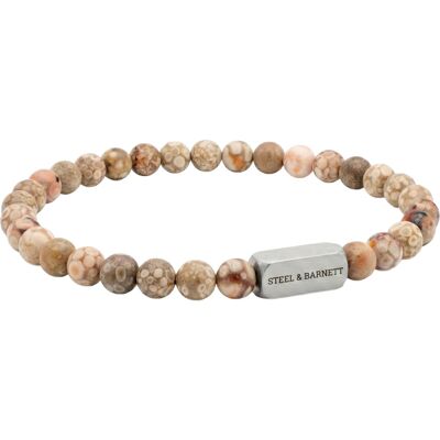Steel & Barnett Stones Bracelet Beige heren Beige S,L,M unisex Steel & Barnett Stones Bracelet Beige heren Beige S,L,M unisex