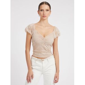 Guess Top Ruche Voorkant  - Beige - Size: Large