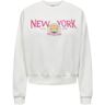 Only Onlgoldie L/s Nyc O-neck Box Swt wit S female