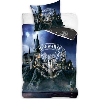Harry Potter dekbedovertrek - hogwarts - 140 x 200 cm - katoen Blauw Harry Potter dekbedovertrek - hogwarts - 140 x 200 cm - katoen Blauw