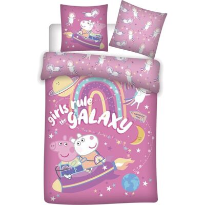 Peppa Pig - Galaxy - Roze - 140x200 cm - Duvet cover Peppa Pig - Galaxy - Roze - 140x200 cm - Duvet cover