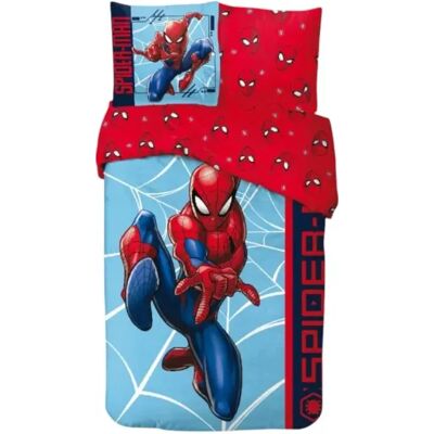 Spiderman Action Dekbedovertrek 140 x 200 cm - 65 x 65 cm Blauw Spiderman Action Dekbedovertrek 140 x 200 cm - 65 x 65 cm Blauw