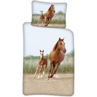 Borg Living Kinder Beddengoed - Paard en Veulen - 100x140 cm Borg Living Kinder Beddengoed - Paard en Veulen - 100x140 cm