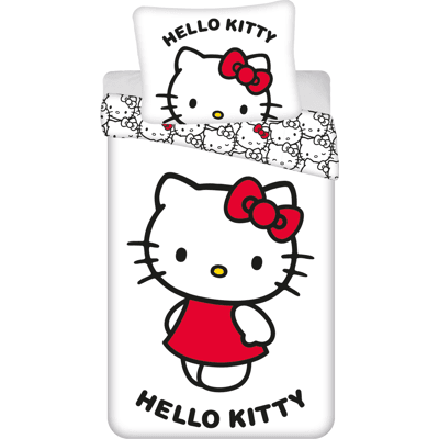 Hello Kitty Dekbedovertrek Wit 140 X 200 cm - 70x90 cm - katoen Wit Hello Kitty Dekbedovertrek Wit 140 X 200 cm - 70x90 cm - katoen Wit