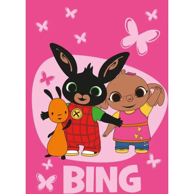Bing en Sula fleece plaid roze 100 x 150 cm Blauw Bing en Sula fleece plaid roze 100 x 150 cm Blauw