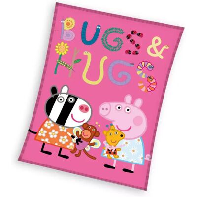Peppa Pig Coral fleece deken bugs- 110 x 140 cm Roze Peppa Pig Coral fleece deken bugs- 110 x 140 cm Roze