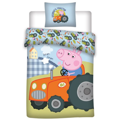 Peppa Pig Tractor Glow in the Dark Katoenen Bedlinnen voor Kinderen 100x135 cm Peppa Pig Tractor Glow in the Dark Katoenen Bedlinnen voor Kinderen 100x135 cm