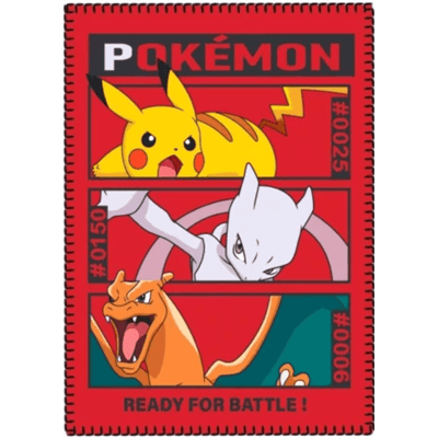 Pokemon fleece plaid Pikachu, Mewto, Charizard - 100 x 140 cm Rood Pokemon fleece plaid Pikachu, Mewto, Charizard - 100 x 140 cm Rood