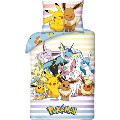 Pokemon Pokémon Dekbedovertrek Catch 'Em All 140 x 200 cm - polyester Blauw Pokemon Pokémon Dekbedovertrek Catch 'Em All 140 x 200 cm - polyester Blauw