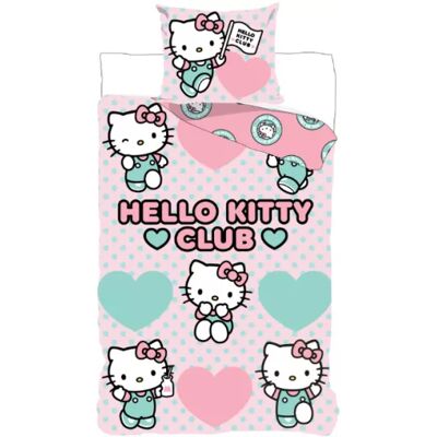 Hello Kitty Club Dekbedovertrek 140 X 200 cm - 70x90 cm - katoen Roze Hello Kitty Club Dekbedovertrek 140 X 200 cm - 70x90 cm - katoen Roze