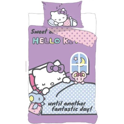Hello Kitty slapen Dekbedovertrek 140 X 200 cm - 70x90 cm - katoen Paars Hello Kitty slapen Dekbedovertrek 140 X 200 cm - 70x90 cm - katoen Paars