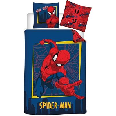 Spiderman Dekbedovertrek blauw 140 x 200 cm - 65 x 65 cm flanel Blauw Spiderman Dekbedovertrek blauw 140 x 200 cm - 65 x 65 cm flanel Blauw