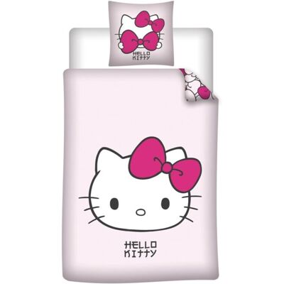 Hello Kitty Dekbedovertrek - 140 x 200 cm - 65 x 65 cm - Polykatoen Roze Hello Kitty Dekbedovertrek - 140 x 200 cm - 65 x 65 cm - Polykatoen Roze
