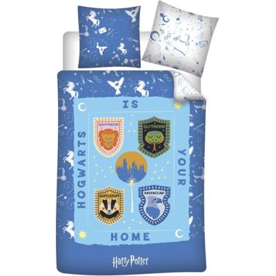 Harry Potter Dekbedovertrek Vier Afdelingen - 140 x 200 cm - 65 x 65 cm - Polykatoen Blauw Harry Potter Dekbedovertrek Vier Afdelingen - 140 x 200 cm - 65 x 65 cm - Polykatoen Blauw