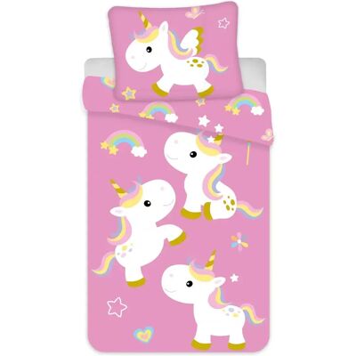 Sweet Home dekbedovertrek Unicorn Fun 135 x 200 cm (Duitse maat) - 80 x 80 cm - katoen Roze Sweet Home dekbedovertrek Unicorn Fun 135 x 200 cm (Duitse maat) - 80 x 80 cm - katoen Roze