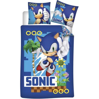 Sonic dekbedovertrek Turbo 100 x 135 cm - 40 x 60 cm - katoen Blauw Sonic dekbedovertrek Turbo 100 x 135 cm - 40 x 60 cm - katoen Blauw