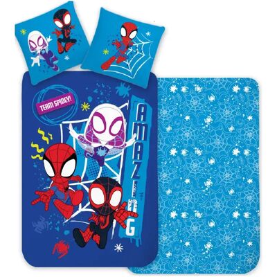 Spiderman dekbedovertrek Team Spidey 140 x 200 cm - 70 x 90 cm - katoen Blauw Spiderman dekbedovertrek Team Spidey 140 x 200 cm - 70 x 90 cm - katoen Blauw