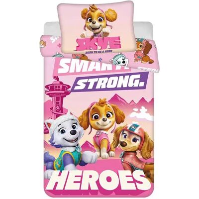 Paw Patrol dekbedovertrek Smart Strong 100 x 135 cm - 40 x 60 cm - katoen Roze Paw Patrol dekbedovertrek Smart Strong 100 x 135 cm - 40 x 60 cm - katoen Roze