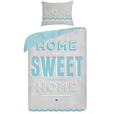 Sweet Home dekbedovertrek Home Sweet Home 140 x 200 cm + 70 x 90 cm - katoen Grijs Sweet Home dekbedovertrek Home Sweet Home 140 x 200 cm + 70 x 90 cm - katoen Grijs