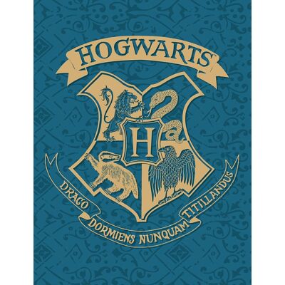Harry Potter fleece deken Zweinstein Wapen Blauw 130 x 170 cm - polyester Blauw Harry Potter fleece deken Zweinstein Wapen Blauw 130 x 170 cm - polyester Blauw