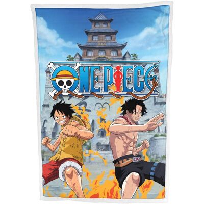 One Piece sherpa deken Luffy en Ace 100 x 150 cm - polyester Multicolor One Piece sherpa deken Luffy en Ace 100 x 150 cm - polyester Multicolor