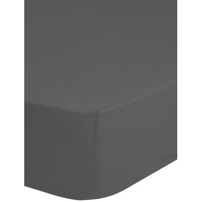 HIP Hoeslaken "Uni" - Grijs - (90x220 cm) - 100% Katoen Grijs HIP Hoeslaken "Uni" - Grijs - (90x220 cm) - 100% Katoen Grijs