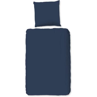 HIP Dekbedovertrek "Uni" - Blauw - (135x200 cm) - 100% Katoen Blauw HIP Dekbedovertrek "Uni" - Blauw - (135x200 cm) - 100% Katoen Blauw