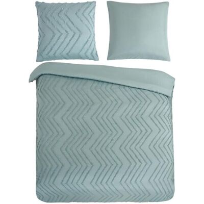 Pure Dekbedovertrek "Zigzag" - Groen - (240x220 cm) - 100% Polyester Groen Pure Dekbedovertrek "Zigzag" - Groen - (240x220 cm) - 100% Polyester Groen