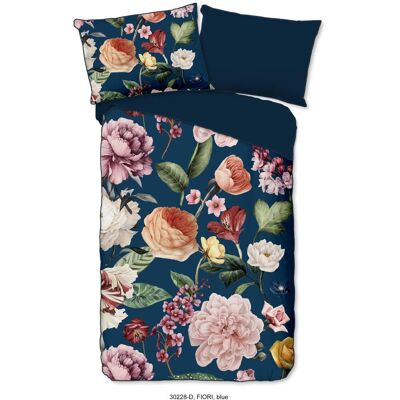 Descanso Dekbedovertrek "Fiori" - Blauw - (140x200 cm) - 100% organisch katoen Blauw Descanso Dekbedovertrek "Fiori" - Blauw - (140x200 cm) - 100% organisch katoen Blauw