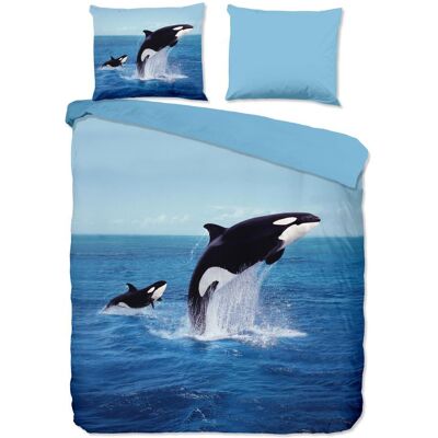 Pure Dekbedovertrek "Orca" - Blauw - (200x220 cm) - 100% Polyester Blauw Pure Dekbedovertrek "Orca" - Blauw - (200x220 cm) - 100% Polyester Blauw