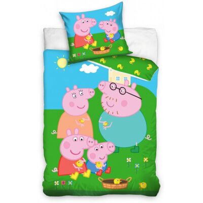 Peppa Pig Dekbedovertrek Kuikentjes 140 x 200 cm - 60 x 63 cm - katoen Multicolor Peppa Pig Dekbedovertrek Kuikentjes 140 x 200 cm - 60 x 63 cm - katoen Multicolor