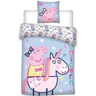 Peppa Pig Dekbedovertrek Unicorn Cool - 140 x 200 cm - 70 x 80 cm - Katoen Lila Peppa Pig Dekbedovertrek Unicorn Cool - 140 x 200 cm - 70 x 80 cm - Katoen Lila