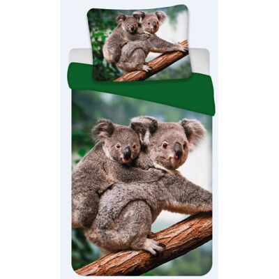 Sweet Home dekbedovertrek Koala 135 x 200 cm (Duitse maat) - 80 x 80 cm - katoen Grijs/Groen Sweet Home dekbedovertrek Koala 135 x 200 cm (Duitse maat) - 80 x 80 cm - katoen Grijs/Groen