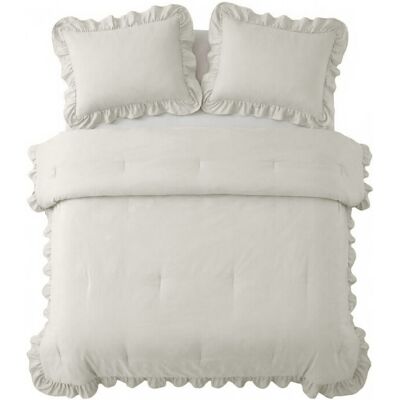 Sleeptime Lazy Dekbed Ruffles Gebroken Wit 240 x 200 cm Wit Sleeptime Lazy Dekbed Ruffles Gebroken Wit 240 x 200 cm Wit