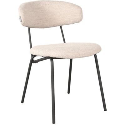 LABEL51 Eetkamerstoel Zack - Naturel - Boucle - Zwart Metalen Frame Naturel LABEL51 Eetkamerstoel Zack - Naturel - Boucle - Zwart Metalen Frame Naturel